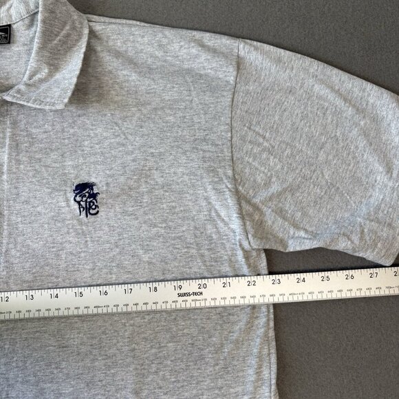 vintage 90s quiksilver Button Up Polo Shirt Mens L Grey Embroidered Japan Logo - Picture 6 of 11